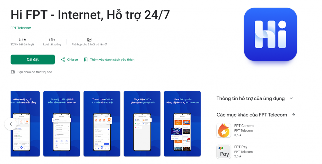 Tải ứng dụng hi FPT về điện thoại đổi mật khẩu wifi siêu đơn giản